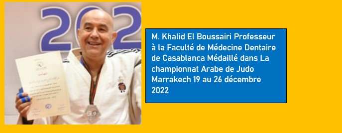 Professeur Khalid El Boussairi Médaillé dans Le championnat Arabe de Judo Marrakech 19 au 26 décembre 2022